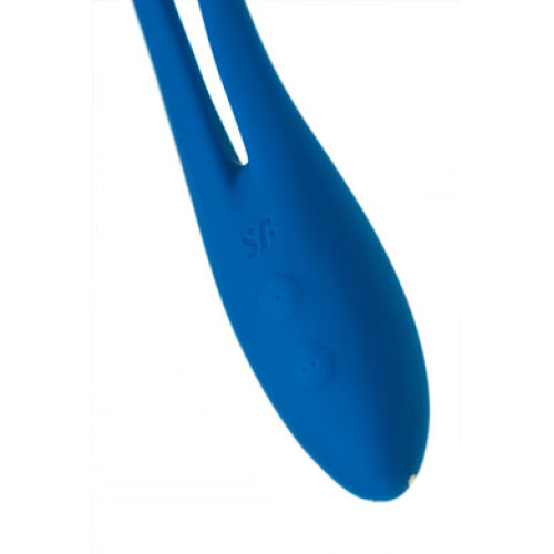 Многофункциональный вибратор для пар с гибкой основой синий Elastic Game Satisfyer