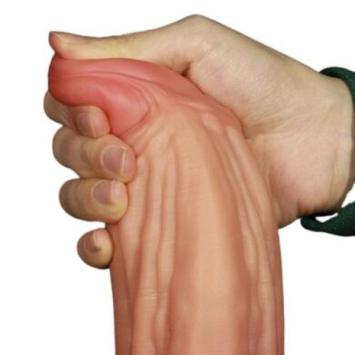 Фаллос-гигант на присоске с рельефным стволом Lovetoy Nature Cock King Sized 25 см
