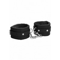 Черные наножники Plush Leather Ankle Cuffs