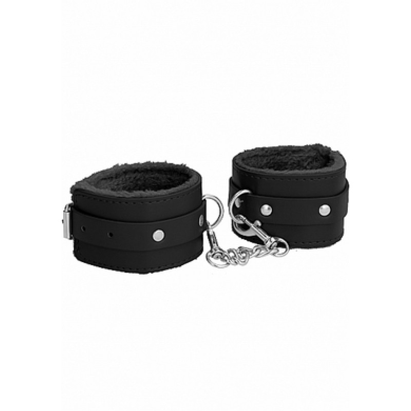 Черные наножники Plush Leather Ankle Cuffs