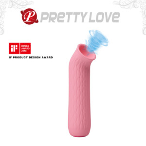 Вакуумный стимулятор с вибрацией персиковый Pretty Love Ford (иной угол)