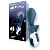 Расширяющийся анальный вибратор синий Air Pump Booty 2 Satisfyer