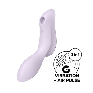 Вакуумный вибростимулятор для клитора и точки G фиолетовый Curvy Trinity 2 Satisfyer (EU+World version) (иной угол)