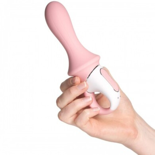 Расширяющийся анальный смарт-вибратор розовый Air Pump Booty 5+ Satisfyer
