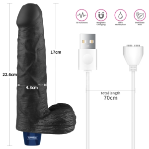 Реалистичный вибратор REAL SOFTEE 22 см BLACK (иной угол)
