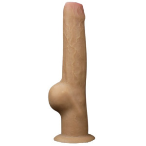 Фаллос с закрытой головкой и высоко посаженной мошонкой Dual Layered Handle Cock 28 см (иной угол)