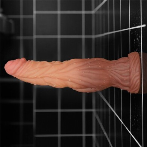 Фаллоимитатор на присоске с ярко выраженным рельефом Lovetoy Silicone Cock 25 см