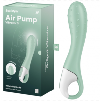 Расширяющийся вибратор зеленый Air Pump Vibrator 3 Satisfyer