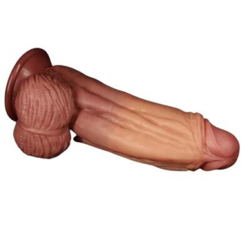 Фаллос-гигант на присоске с рельефным стволом Lovetoy Nature Cock King Sized 25 см