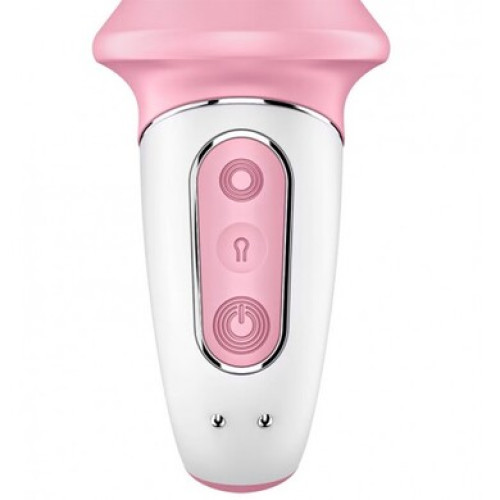 Расширяющийся анальный смарт-вибратор розовый Air Pump Booty 5+ Satisfyer