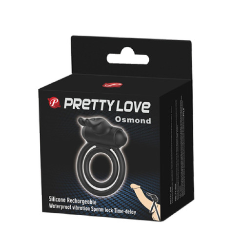 Эрекционное виброкольцо с петлей на мошонку Pretty Love Osmond