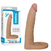 Реалистичная насадка для двойного проникновения The Ultra Soft Double 17 см