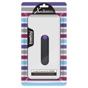 Черная вибропуля X-Basic Rechargeable Bullet 10 режимов