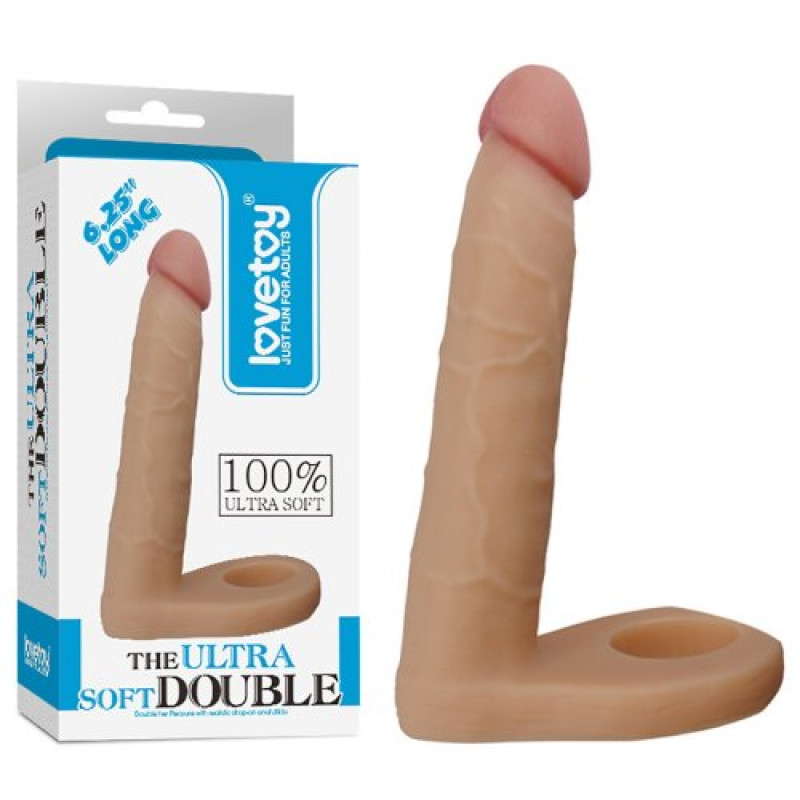 Реалистичная насадка для двойного проникновения The Ultra Soft Double 16 см