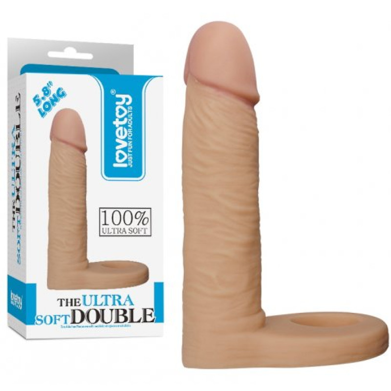 Реалистичная насадка для двойного проникновения The Ultra Soft Double 15 см