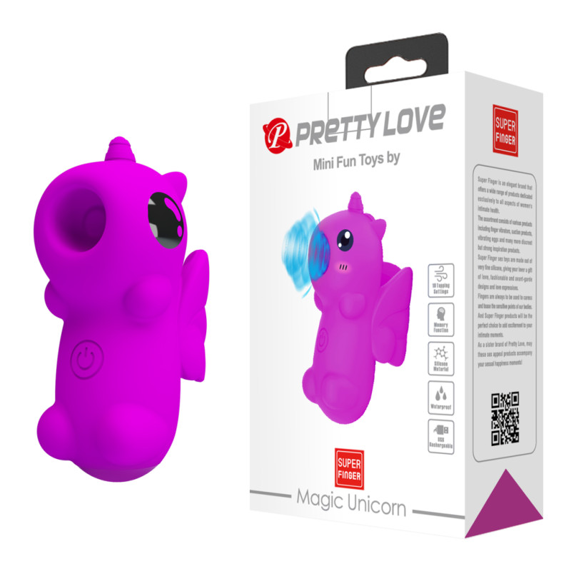 Мини-вибратор на палец с пульсацией Pretty Love Magic Unicorn