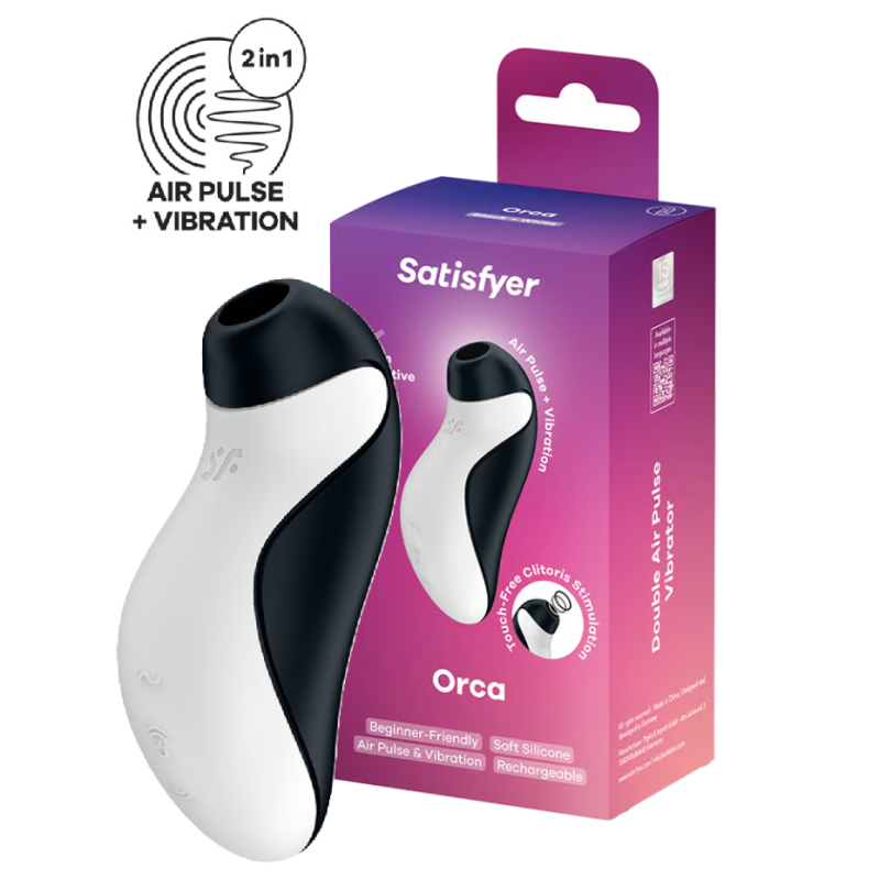 Вакуумно-волновой стимулятор клитора с вибрацией Orca Satisfyer