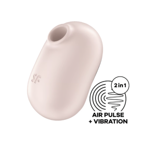 Вакуумно-волновой стимулятор с вибрацией бежевый Pro To Go 2 Satisfyer (иной угол)