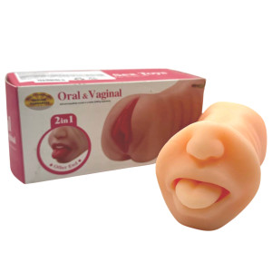 Реалистичный двусторонний мастурбатор Oral and Vaginal