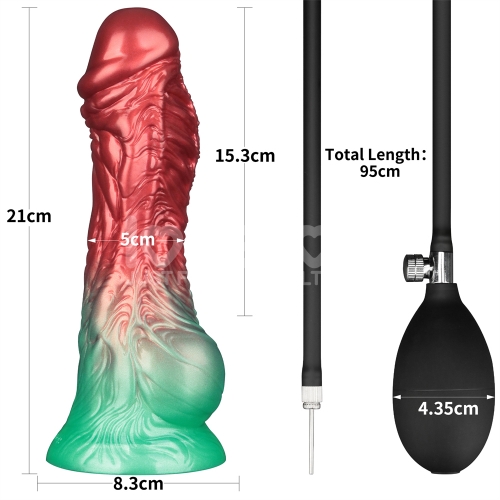 Надувной фаллоимитатор на присоске AERОSX Inflatable Dildo 21 см