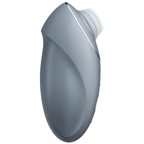 Клиторальный вибростимулятор с пульсацией серо-голубой Tap аnd Climax 1 Satisfyer