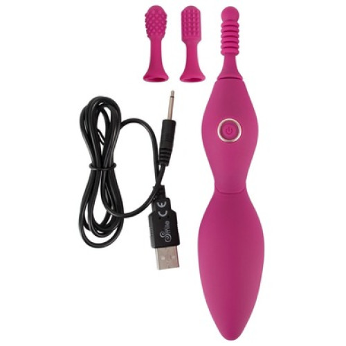 Клиторальный точечный вибратор с 3 насадками Smile Spot Vibrator