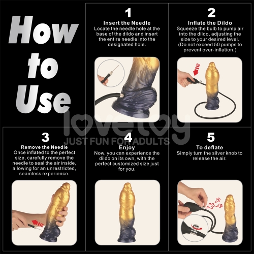 Надувной фаллоимитатор на присоске AERОSX Inflatable Dildo 25 см