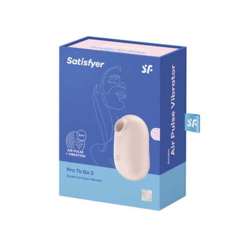 Вакуумно-волновой стимулятор с вибрацией бежевый Pro To Go 2 Satisfyer