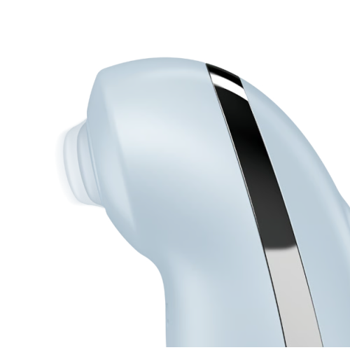 Клиторальный вибростимулятор с пульсацией голубой Tap аnd Climax 2 Satisfyer