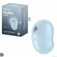 Вакуумно-волновой стимулятор клитора с вибрацией голубой Cutie Ghost Satisfyer