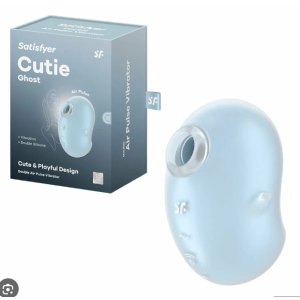 Вакуумно-волновой стимулятор клитора с вибрацией голубой Cutie Ghost Satisfyer