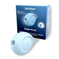 Вакуумно-волновой бесконтактный стимулятор клитора с вибрацией голубой Sugar Rush Satisfyer