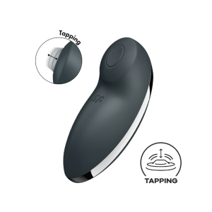 Клиторальный вибростимулятор с пульсацией серыйTap аnd Climax 2 Satisfyer (иной угол)