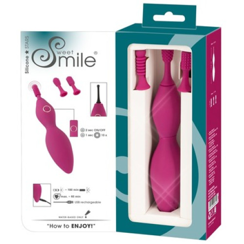 Клиторальный точечный вибратор с 3 насадками Smile Spot Vibrator