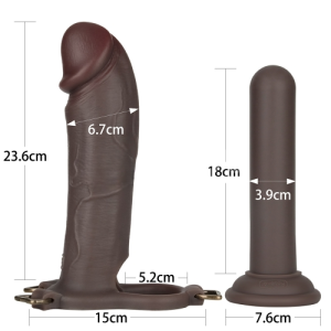 Фаллопротез на ремнях Ingen 10'' Enhanced Set XS/S/M 23,6 см (иной угол)