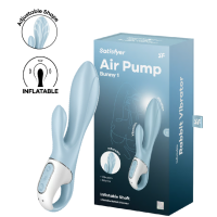 Надувной вибратор-кролик светло-голубой Air Pump Bunny 1 Satisfyer