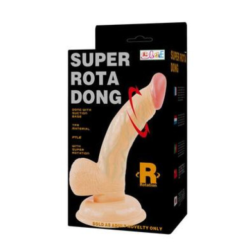 Реалистичный вибратор с ротацией на присоске Super Rota Dong Baile