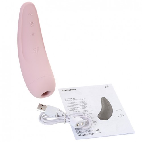 Вакуумно-волновой смарт-стимулятор розовый Curvy 2+ Satisfyer