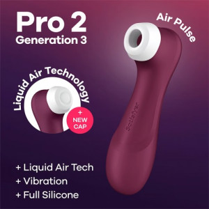 Вакуумно-волновой бесконтактный стимулятор бордовый Pro 2 Generation 3 Satisfyer (иной угол)