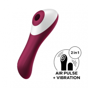 Вакуумно-волновой вибратор бордовый Dual Crush Satisfyer (иной угол)