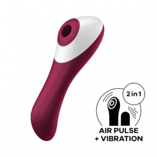 Вакуумно-волновой вибратор бордовый Dual Crush Satisfyer