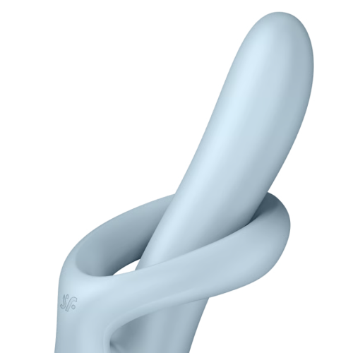 Нагревающий вибратор-кролик c ротацией голубой ﻿Heat Flex 4 Satisfyer