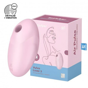 Вакуумно-волновой стимулятор клитора с вибрацией розовый Vulva Lover 3 Satisfyer