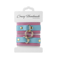 Наручники скругленные комбинированные (золото) Crazy Handmade