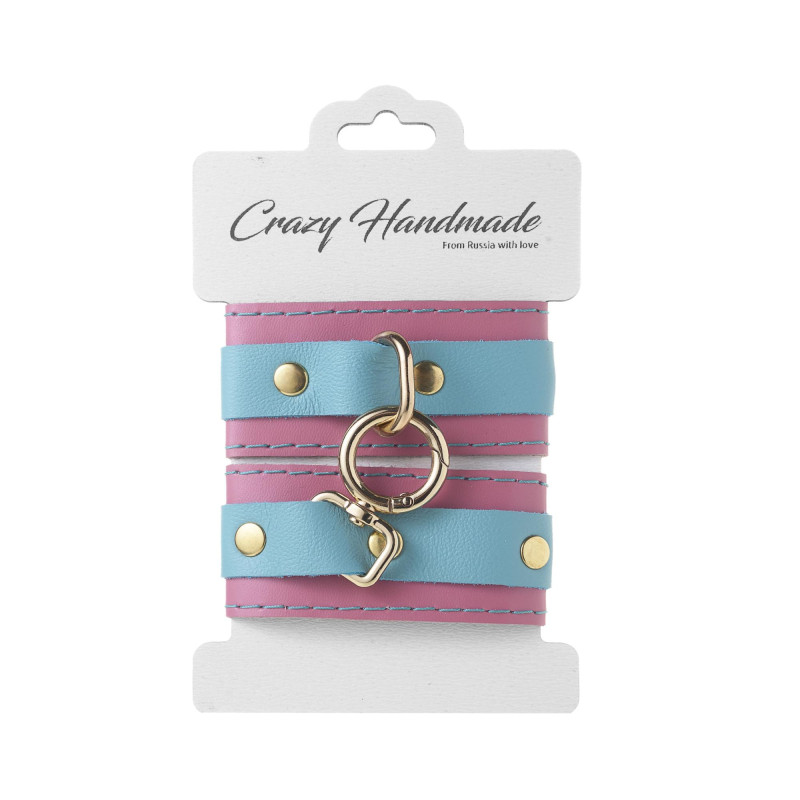 Наручники скругленные комбинированные (золото) Crazy Handmade