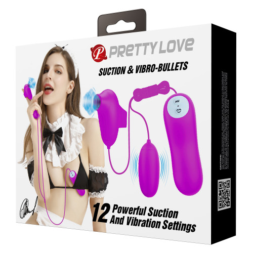 Набор с клиторальным стимулятором и вибропулей с пультом Pretty Love Suction & Vibro-Bullets