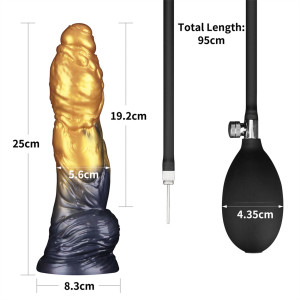 Надувной фаллоимитатор двойной плотности для фистинга Lovetoy Inflatable Dildo 19 см (иной угол)