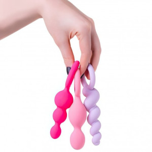 Набор разноцветных анальных стимуляторов Booty Call Satisfyer (иной угол)