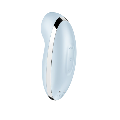 Клиторальный вибростимулятор с пульсацией голубой Tap аnd Climax 2 Satisfyer