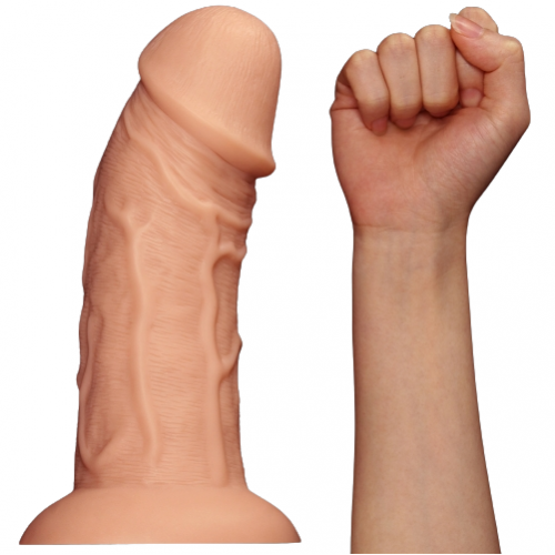Большой изогнутый фаллос на присоске Lovetoy Realistic Curved Dildo 24 см